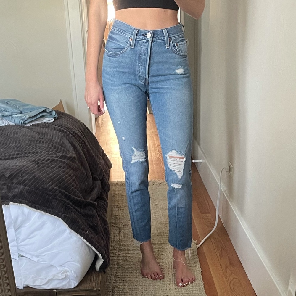 Distressed Levi jeans